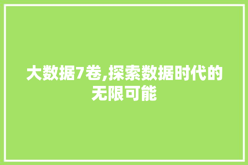 大数据7卷,探索数据时代的无限可能 英文谷歌算法