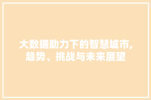 大数据助力下的智慧城市,趋势、挑战与未来展望