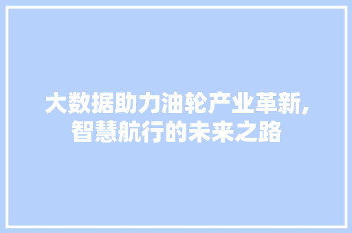 大数据助力油轮产业革新,智慧航行的未来之路