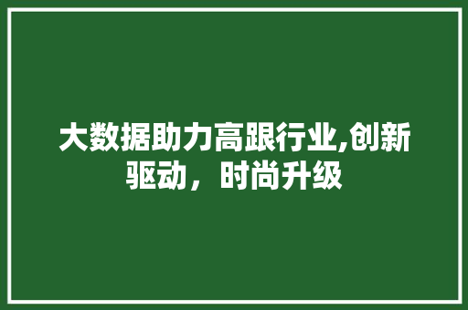 大数据助力高跟行业,创新驱动，时尚升级