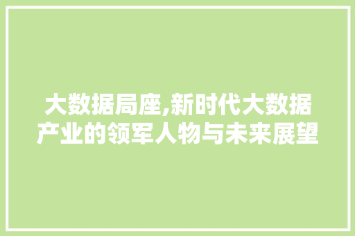 大数据局座,新时代大数据产业的领军人物与未来展望 百度算法