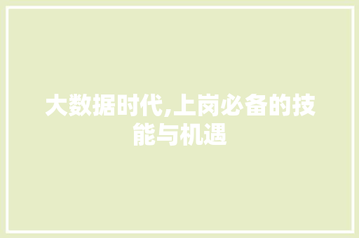 大数据时代,上岗必备的技能与机遇 360搜优化
