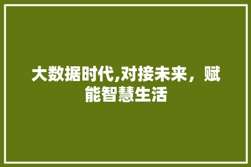 大数据时代,对接未来，赋能智慧生活 百度算法