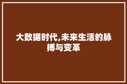 大数据时代,未来生活的脉搏与变革 AI技术学习