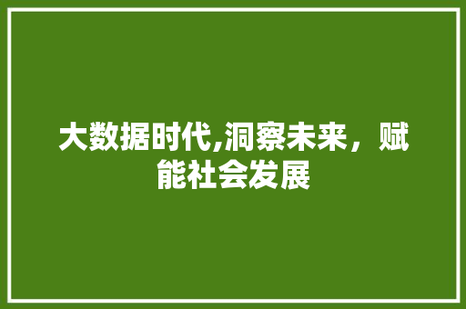 大数据时代,洞察未来，赋能社会发展 搜狗优化