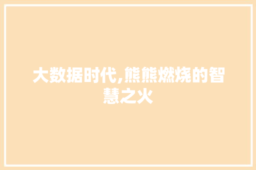 大数据时代,熊熊燃烧的智慧之火 AI技术学习