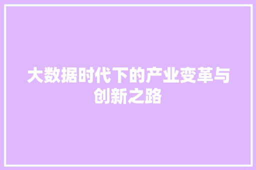 大数据时代下的产业变革与创新之路 网站优化