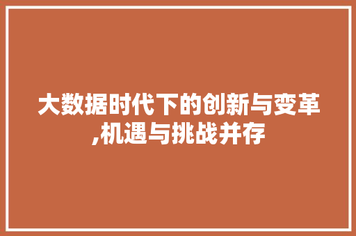 大数据时代下的创新与变革,机遇与挑战并存 搜狗优化