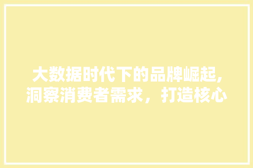 大数据时代下的品牌崛起,洞察消费者需求，打造核心竞争力 英文谷歌算法