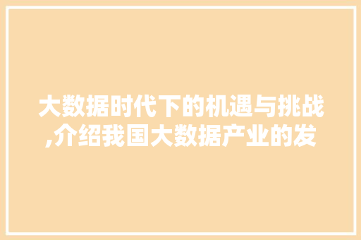 大数据时代下的机遇与挑战,介绍我国大数据产业的发展现状