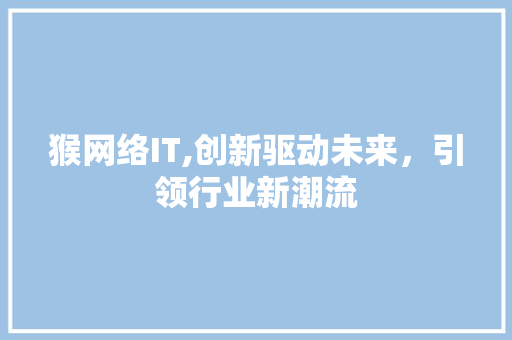 猴网络IT,创新驱动未来，引领行业新潮流