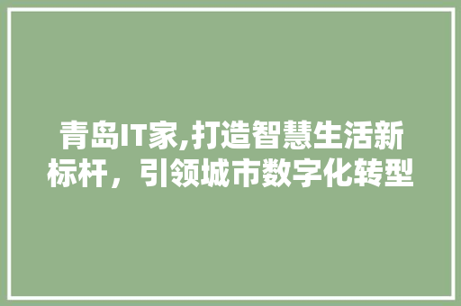 青岛IT家,打造智慧生活新标杆，引领城市数字化转型 英文谷歌算法