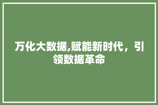 万化大数据,赋能新时代，引领数据革命 搜狗优化