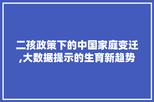 二孩政策下的中国家庭变迁,大数据提示的生育新趋势 360搜优化