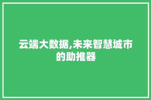 云端大数据,未来智慧城市的助推器