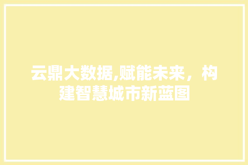 云鼎大数据,赋能未来，构建智慧城市新蓝图 360搜优化