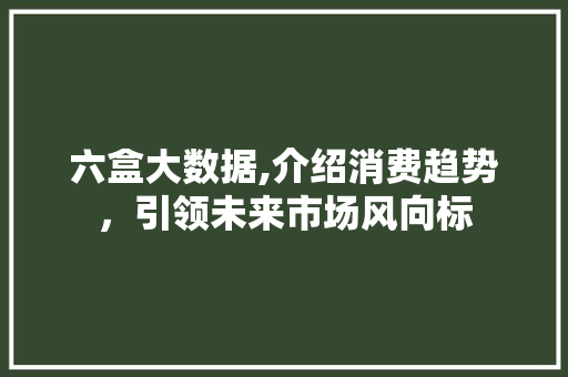 六盒大数据,介绍消费趋势，引领未来市场风向标