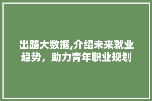 出路大数据,介绍未来就业趋势，助力青年职业规划 AI技术学习