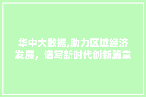 华中大数据,助力区域经济发展，谱写新时代创新篇章 seo技术