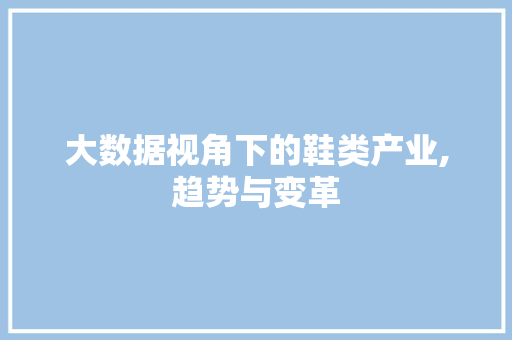 大数据视角下的鞋类产业,趋势与变革