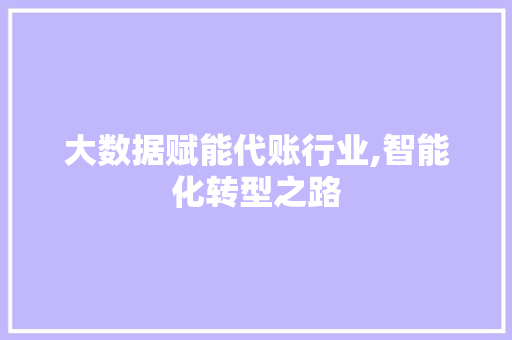 大数据赋能代账行业,智能化转型之路 AI技术学习