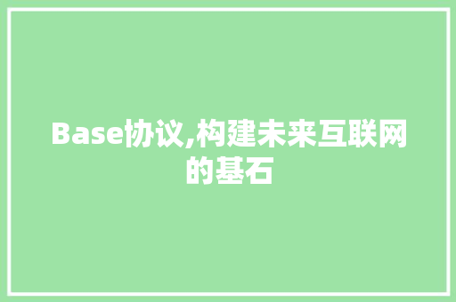 Base协议,构建未来互联网的基石 网站优化