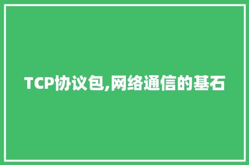TCP协议包,网络通信的基石 头条优化