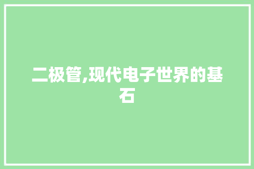 二极管,现代电子世界的基石