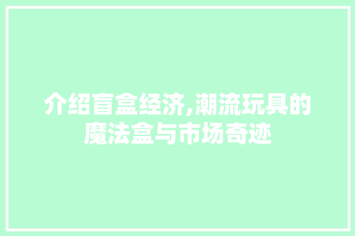 介绍盲盒经济,潮流玩具的魔法盒与市场奇迹 百度算法