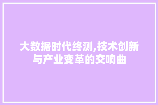 大数据时代终测,技术创新与产业变革的交响曲 百度算法