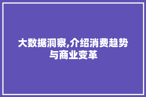 大数据洞察,介绍消费趋势与商业变革 网站开发
