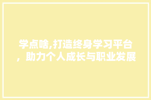 学点啥,打造终身学习平台，助力个人成长与职业发展