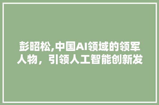 彭昭松,中国AI领域的领军人物，引领人工智能创新发展之路 小程序开发
