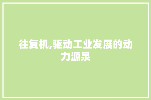 往复机,驱动工业发展的动力源泉 英文谷歌算法