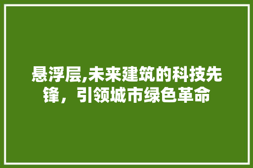 悬浮层,未来建筑的科技先锋，引领城市绿色革命