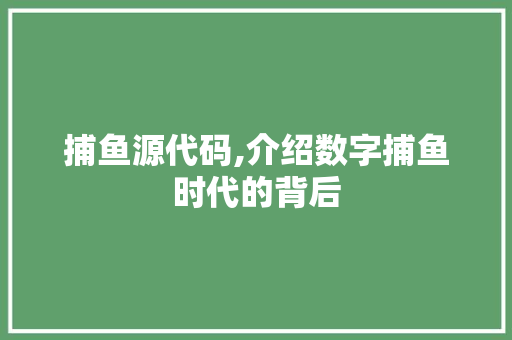 捕鱼源代码,介绍数字捕鱼时代的背后 360搜优化