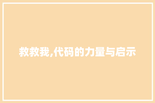 救救我,代码的力量与启示 英文谷歌算法