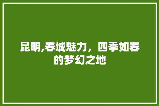 昆明,春城魅力，四季如春的梦幻之地