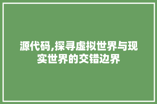 源代码,探寻虚拟世界与现实世界的交错边界