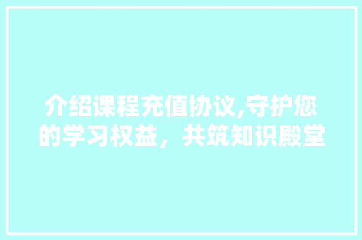介绍课程充值协议,守护您的学习权益，共筑知识殿堂 seo技术