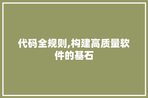 代码全规则,构建高质量软件的基石 搜狗优化