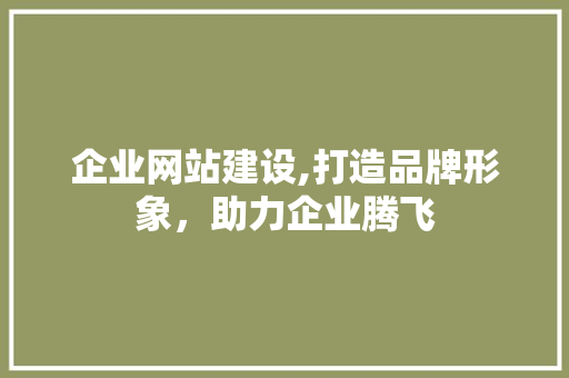 企业网站建设,打造品牌形象，助力企业腾飞