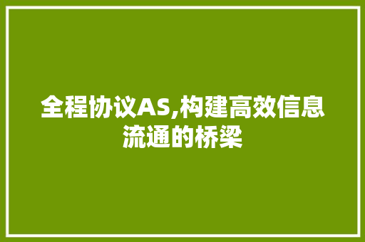 全程协议AS,构建高效信息流通的桥梁