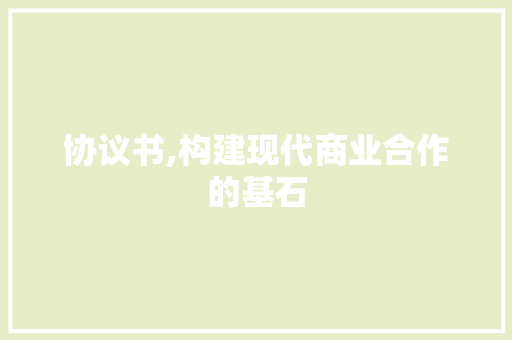 协议书,构建现代商业合作的基石 网站开发