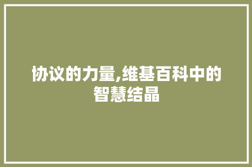 协议的力量,维基百科中的智慧结晶