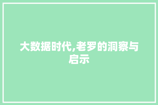 大数据时代,老罗的洞察与启示 搜狗优化