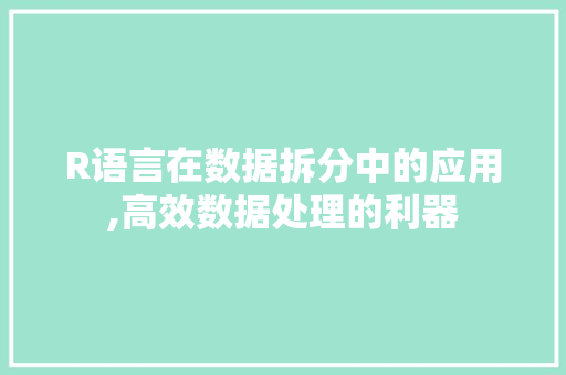 R语言在数据拆分中的应用,高效数据处理的利器