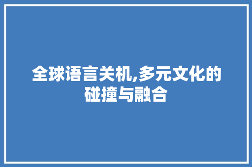 全球语言关机,多元文化的碰撞与融合 网站开发