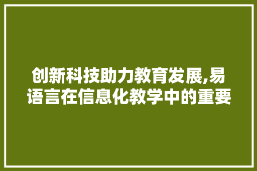 创新科技助力教育发展,易语言在信息化教学中的重要作用