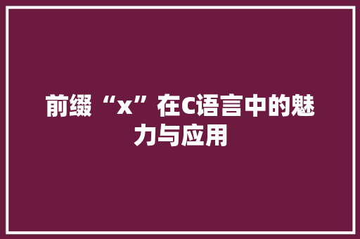 前缀“x”在C语言中的魅力与应用